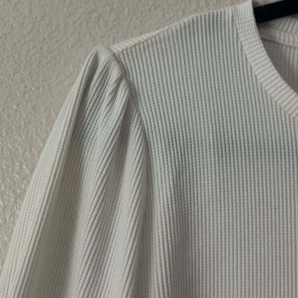 NWOT KOHLS Lauren Conrad ivory ribbed cream top lightweight sweater M - Picture 4 of 6